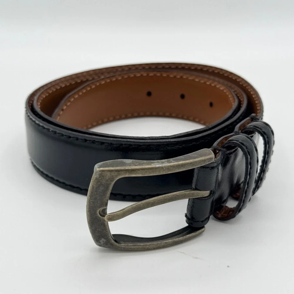 Joseph‎ Abboud Leather Belt 36 Black Brown Italy 1.75